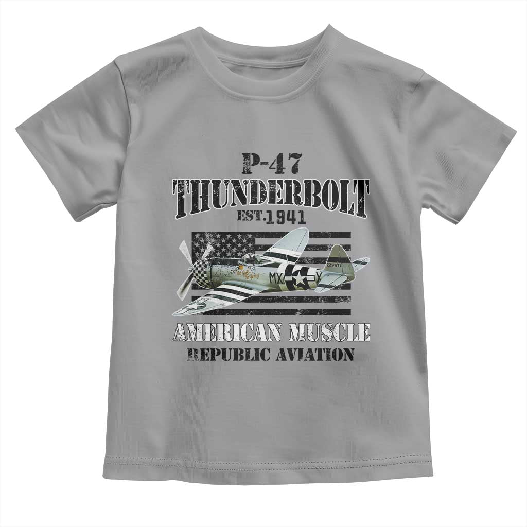 P-47 Thunderbolt WWII Airplane Toddler T Shirt American Muscle Vintage