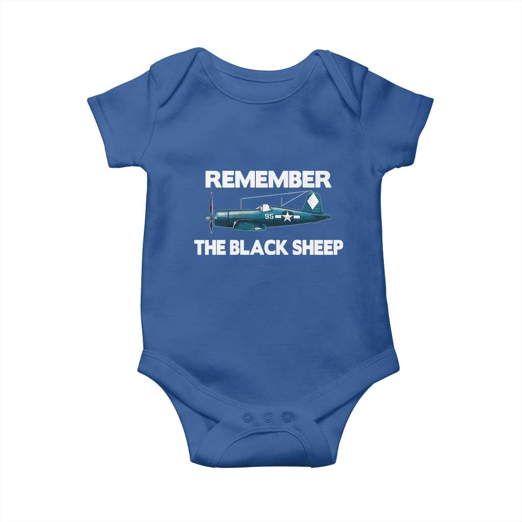Corsair WWII History Baby Onesie Black Sheep Squadron Pilot
