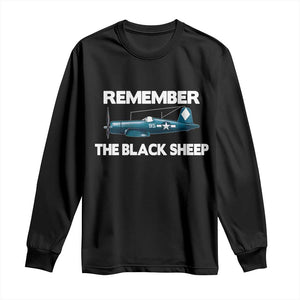 Corsair WWII History Long Sleeve Shirt Black Sheep Squadron Pilot
