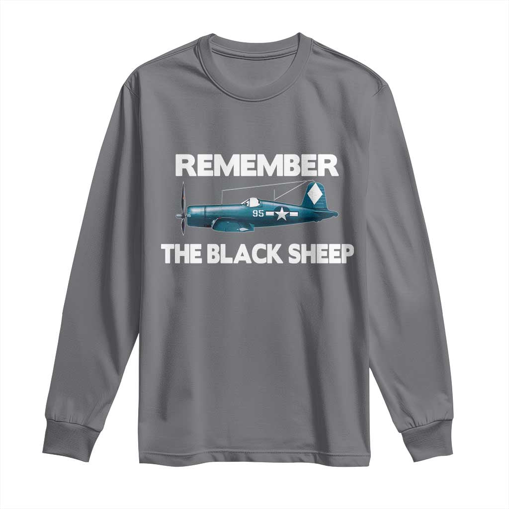 Corsair WWII History Long Sleeve Shirt Black Sheep Squadron Pilot