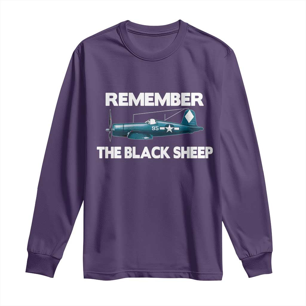 Corsair WWII History Long Sleeve Shirt Black Sheep Squadron Pilot