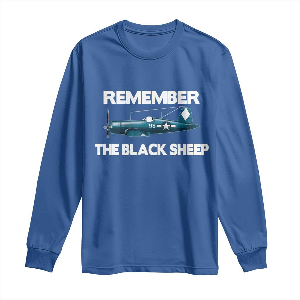 Corsair WWII History Long Sleeve Shirt Black Sheep Squadron Pilot