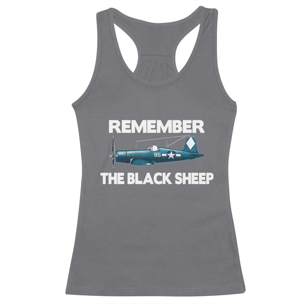 Corsair WWII History Racerback Tank Top Black Sheep Squadron Pilot
