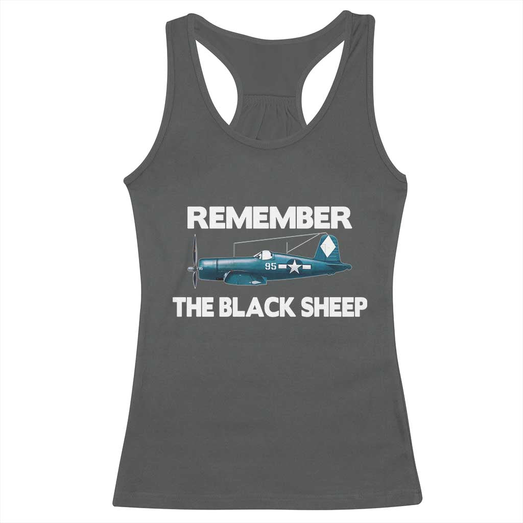 Corsair WWII History Racerback Tank Top Black Sheep Squadron Pilot