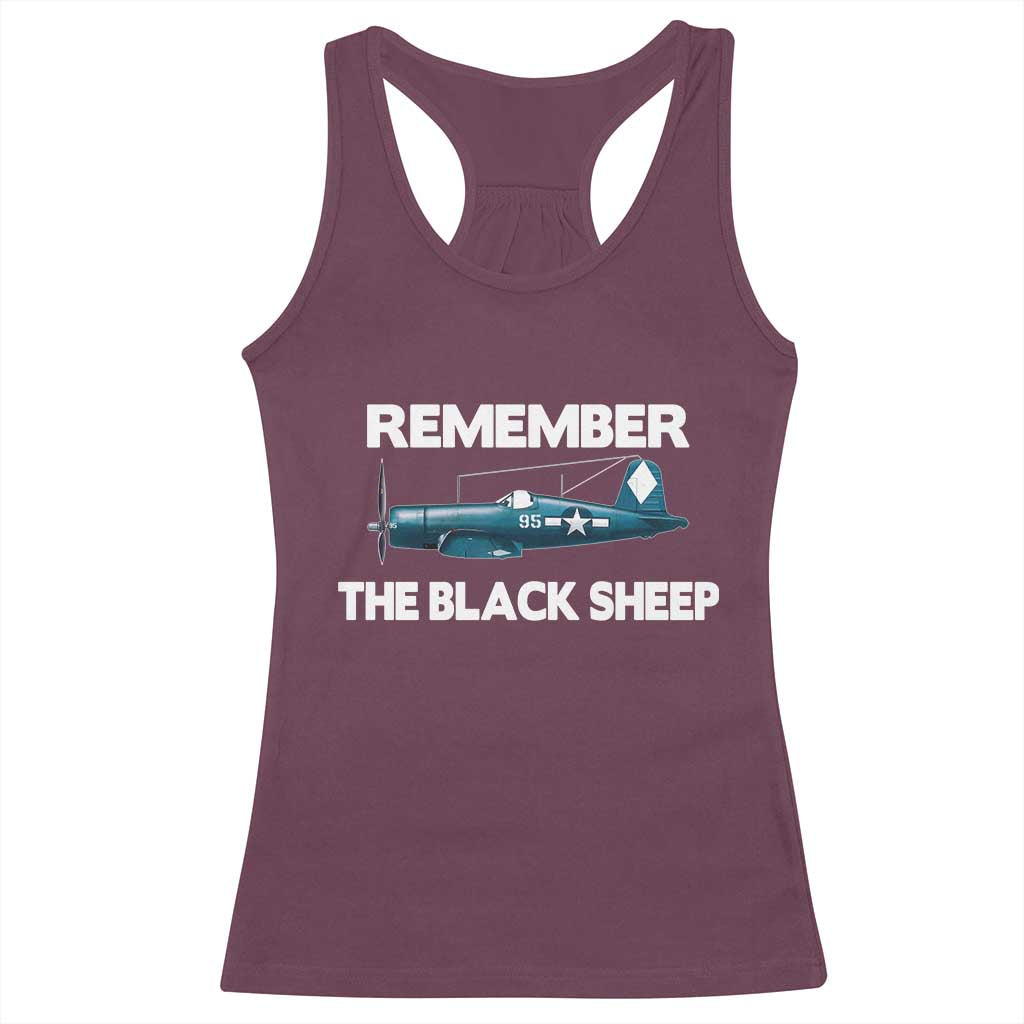 Corsair WWII History Racerback Tank Top Black Sheep Squadron Pilot