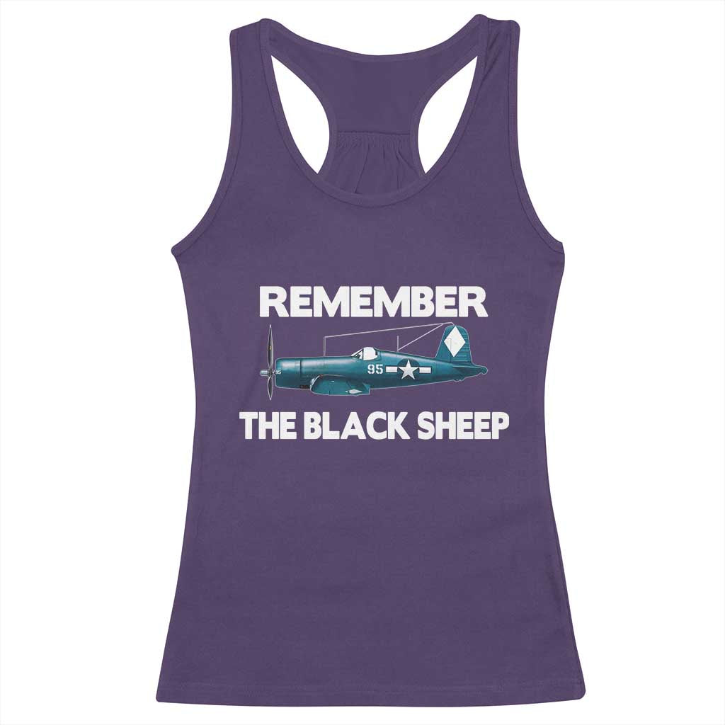 Corsair WWII History Racerback Tank Top Black Sheep Squadron Pilot