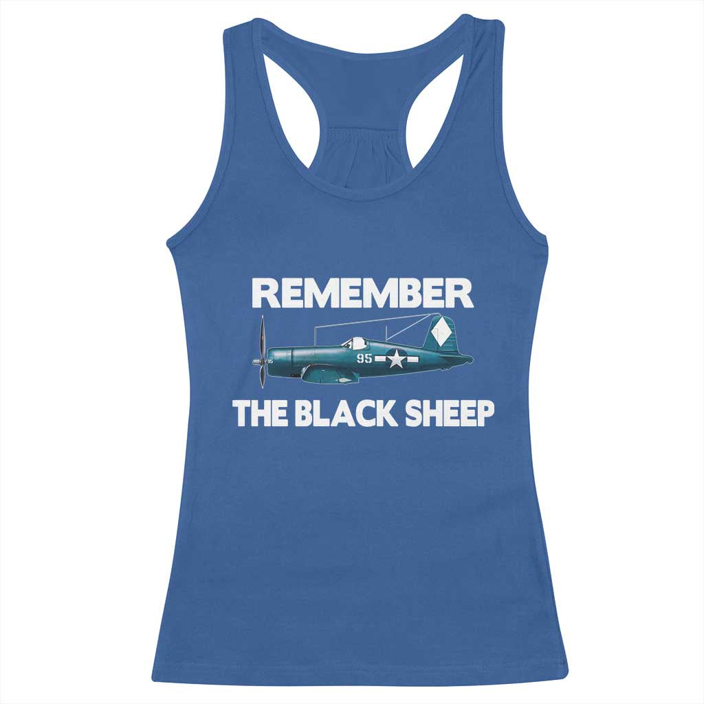 Corsair WWII History Racerback Tank Top Black Sheep Squadron Pilot