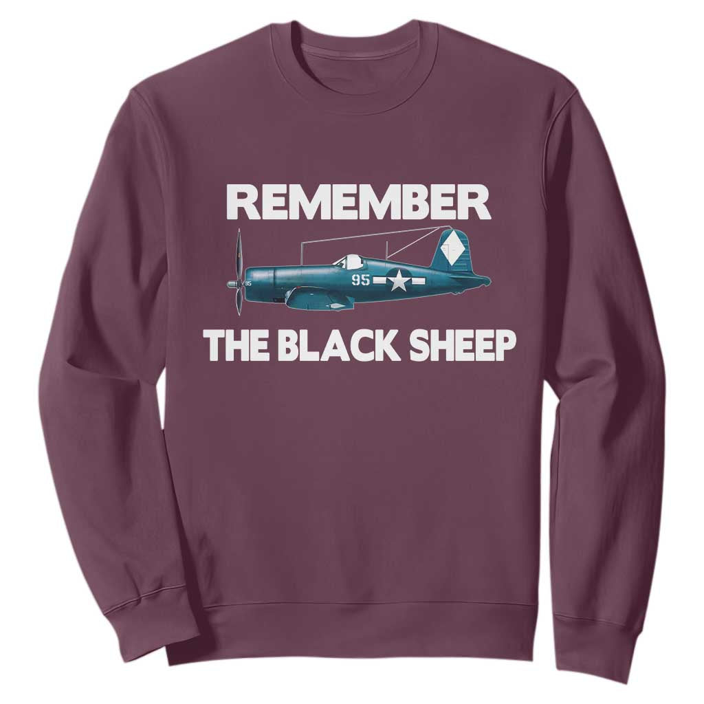 Corsair WWII History Sweatshirt Black Sheep Squadron Pilot
