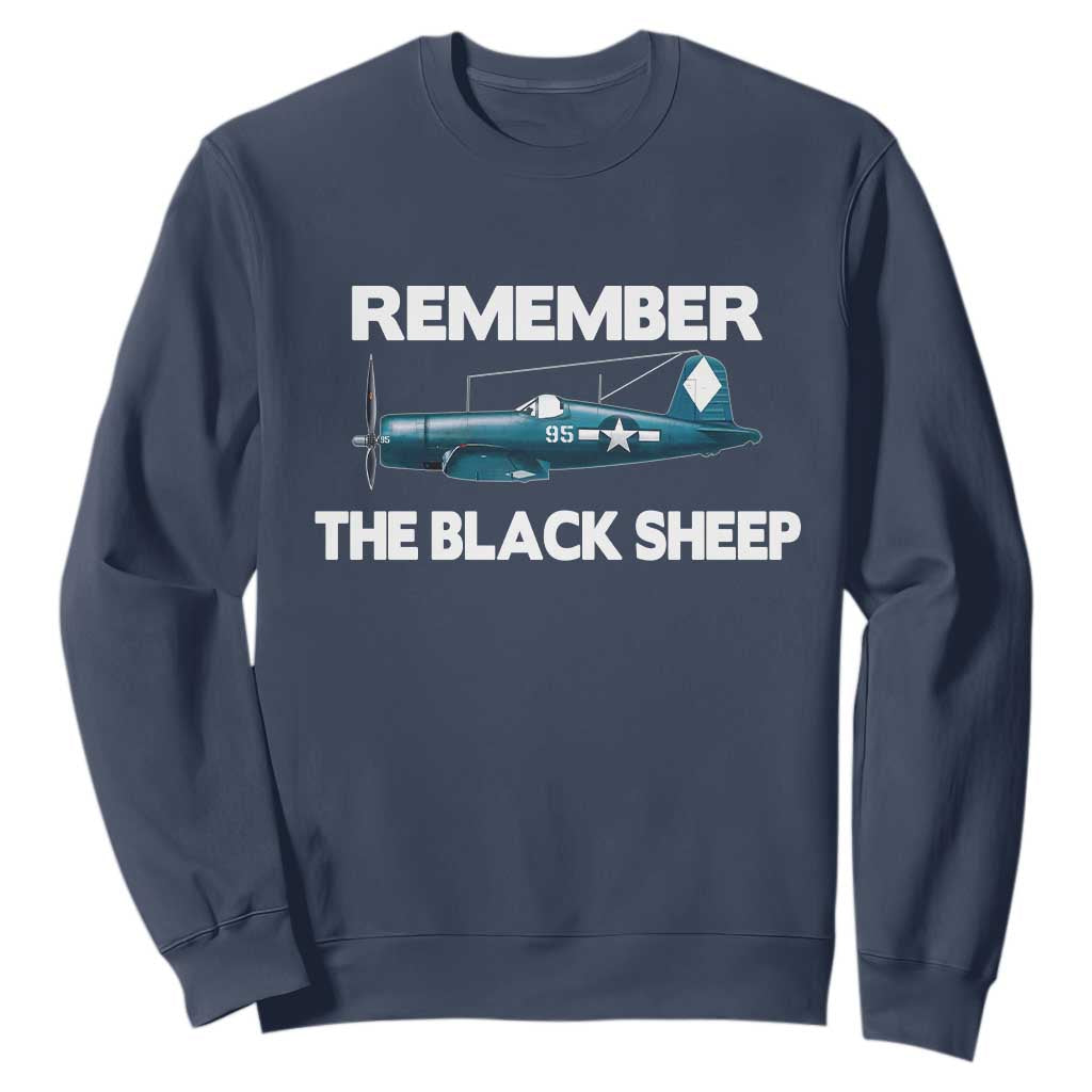 Corsair WWII History Sweatshirt Black Sheep Squadron Pilot