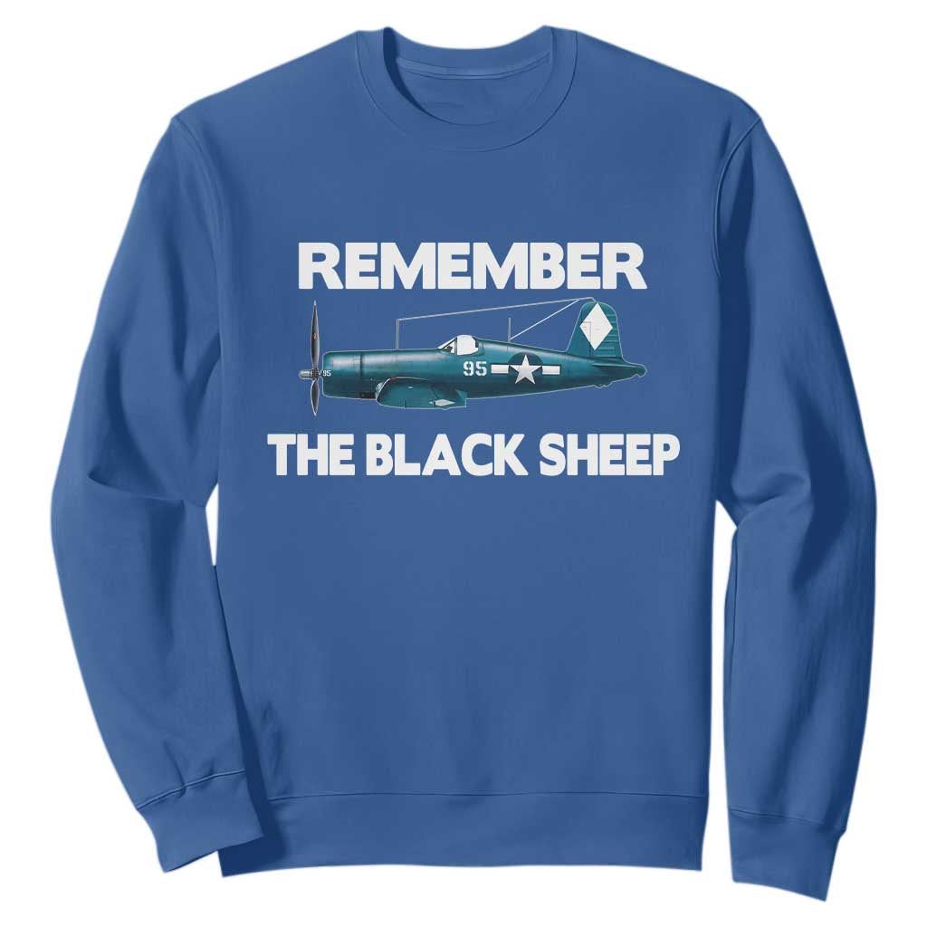 Corsair WWII History Sweatshirt Black Sheep Squadron Pilot