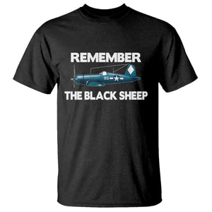 Corsair WWII History T Shirt Black Sheep Squadron Pilot