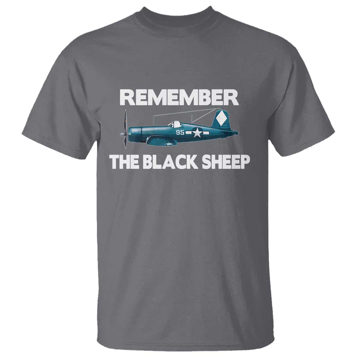 Corsair WWII History T Shirt Black Sheep Squadron Pilot