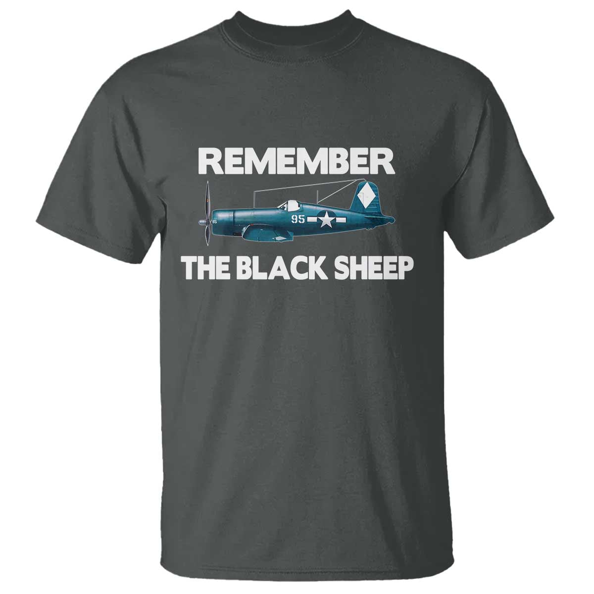 Corsair WWII History T Shirt Black Sheep Squadron Pilot