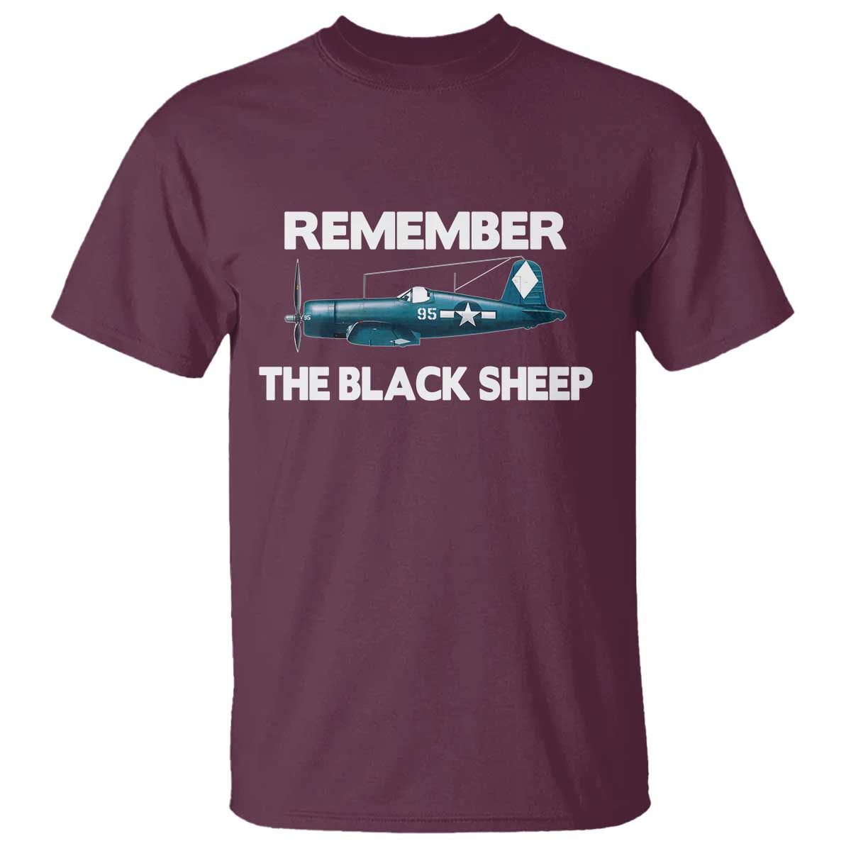 Corsair WWII History T Shirt Black Sheep Squadron Pilot