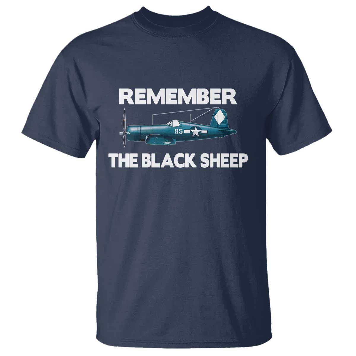 Corsair WWII History T Shirt Black Sheep Squadron Pilot