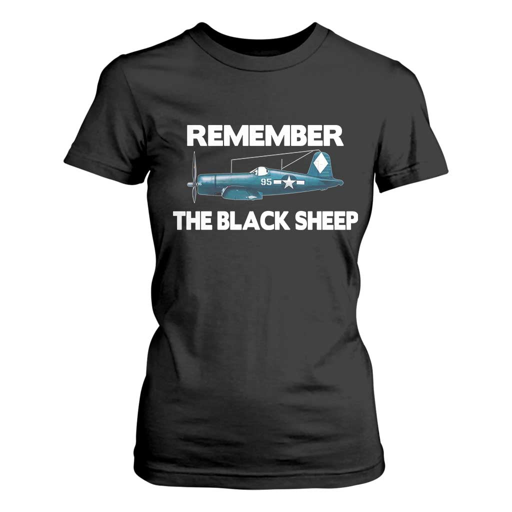 Corsair WWII History T Shirt For Women Black Sheep Squadron Pilot