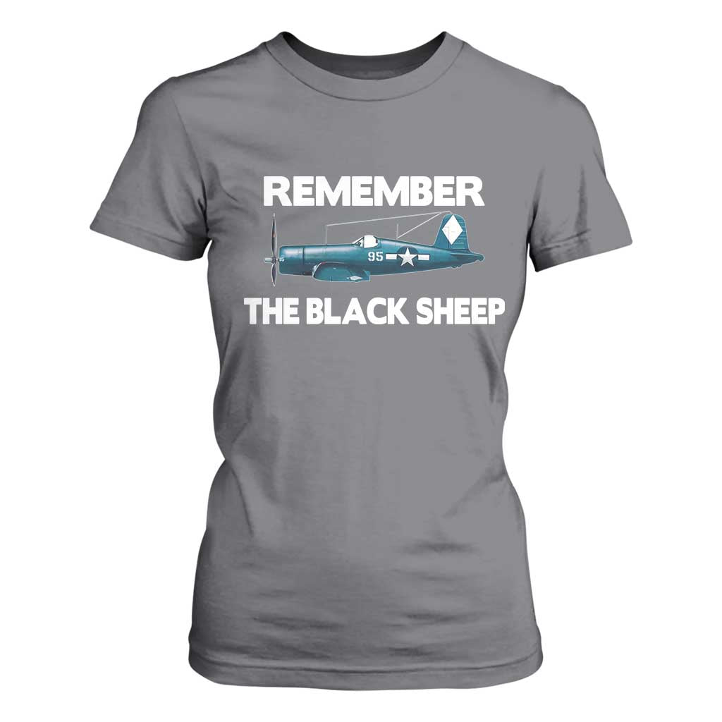 Corsair WWII History T Shirt For Women Black Sheep Squadron Pilot