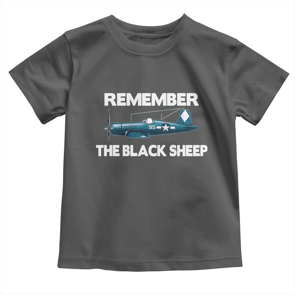 Corsair WWII History Toddler T Shirt Black Sheep Squadron Pilot