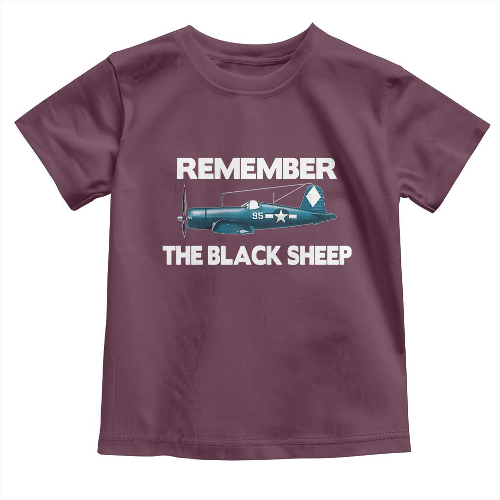 Corsair WWII History Toddler T Shirt Black Sheep Squadron Pilot