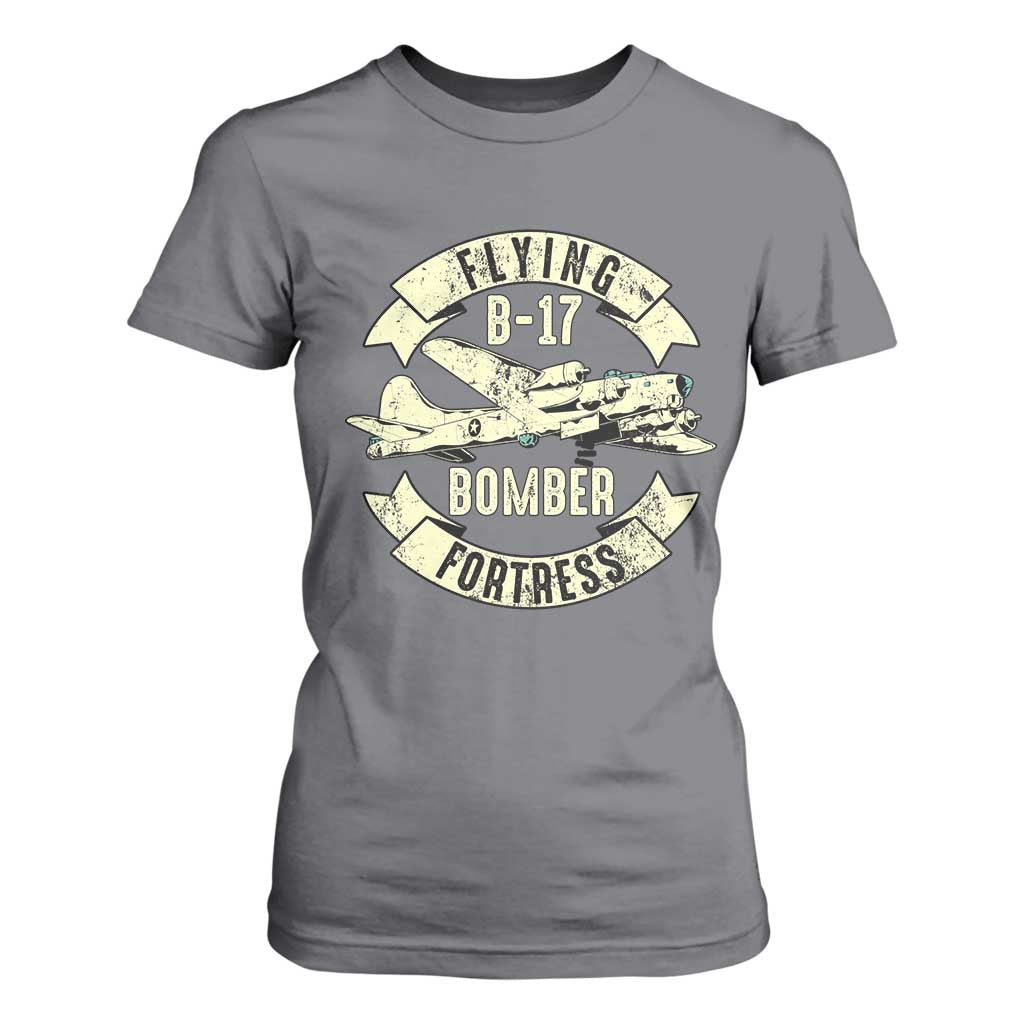 Vintage B-17 Bomber WW2 Aircraft T Shirt For Women Plane Aviation Fighter Airplane Retro Grunge