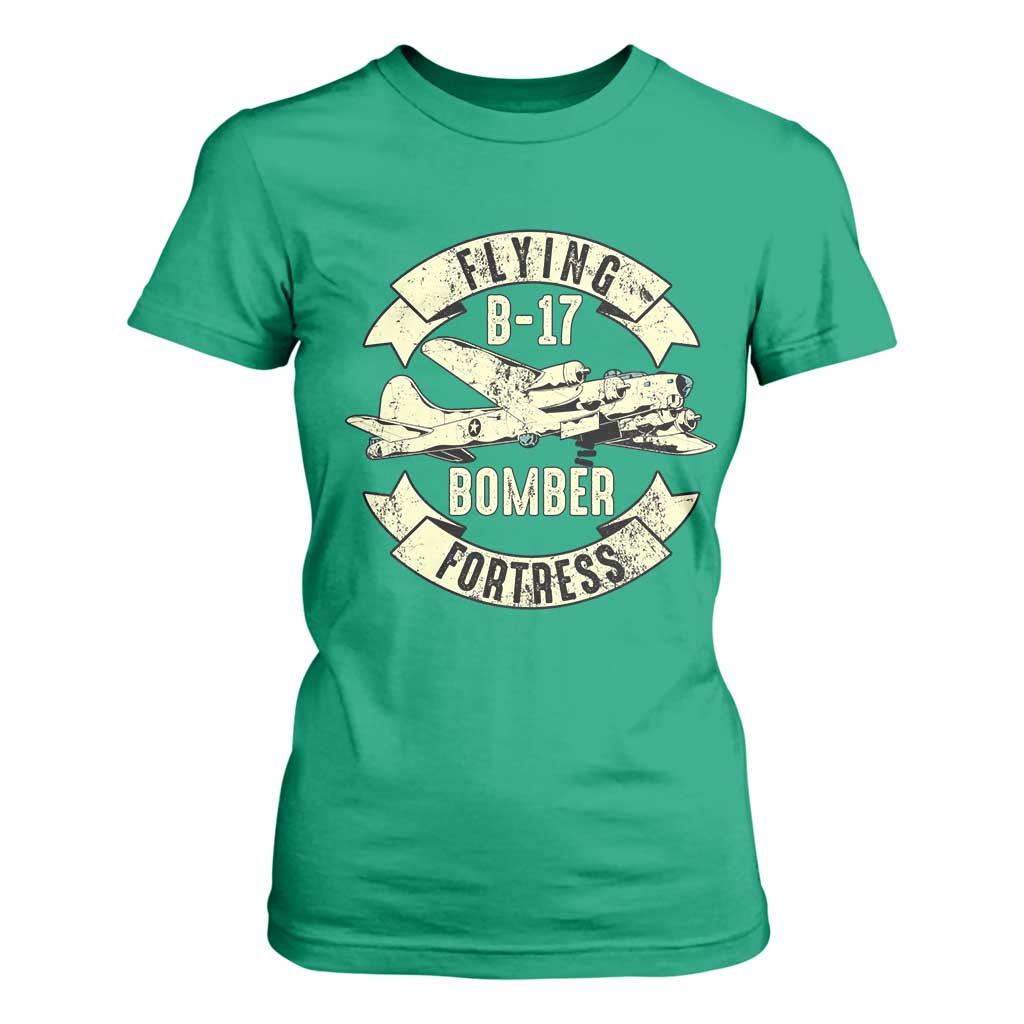 Vintage B-17 Bomber WW2 Aircraft T Shirt For Women Plane Aviation Fighter Airplane Retro Grunge