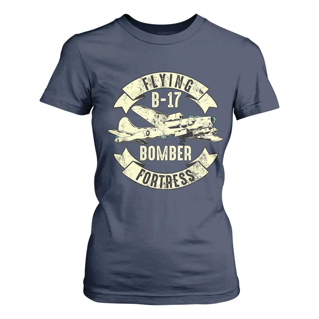 Vintage B-17 Bomber WW2 Aircraft T Shirt For Women Plane Aviation Fighter Airplane Retro Grunge