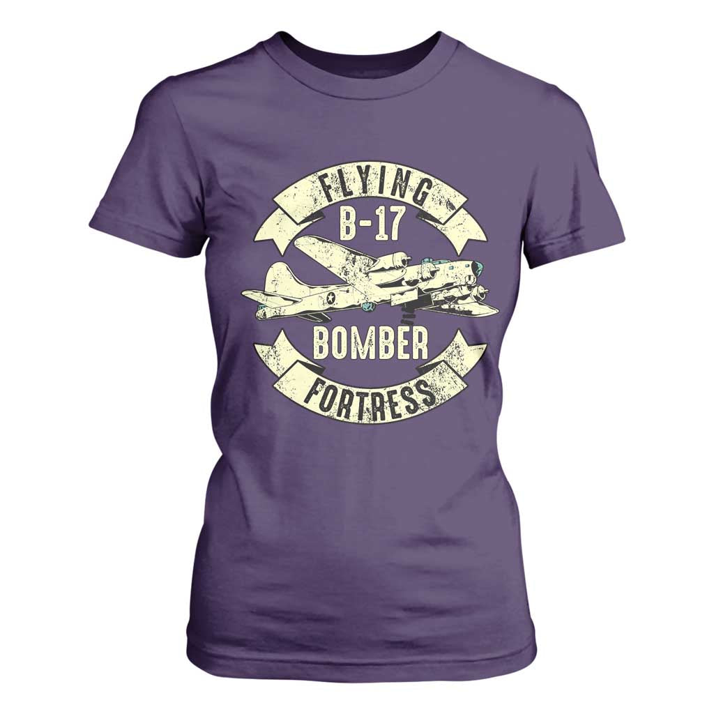 Vintage B-17 Bomber WW2 Aircraft T Shirt For Women Plane Aviation Fighter Airplane Retro Grunge