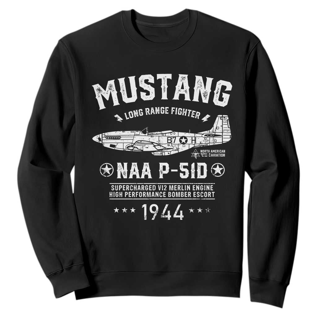P-51 Mustang Sweatshirt North American Aviation WW2 P51 Fighter Plane