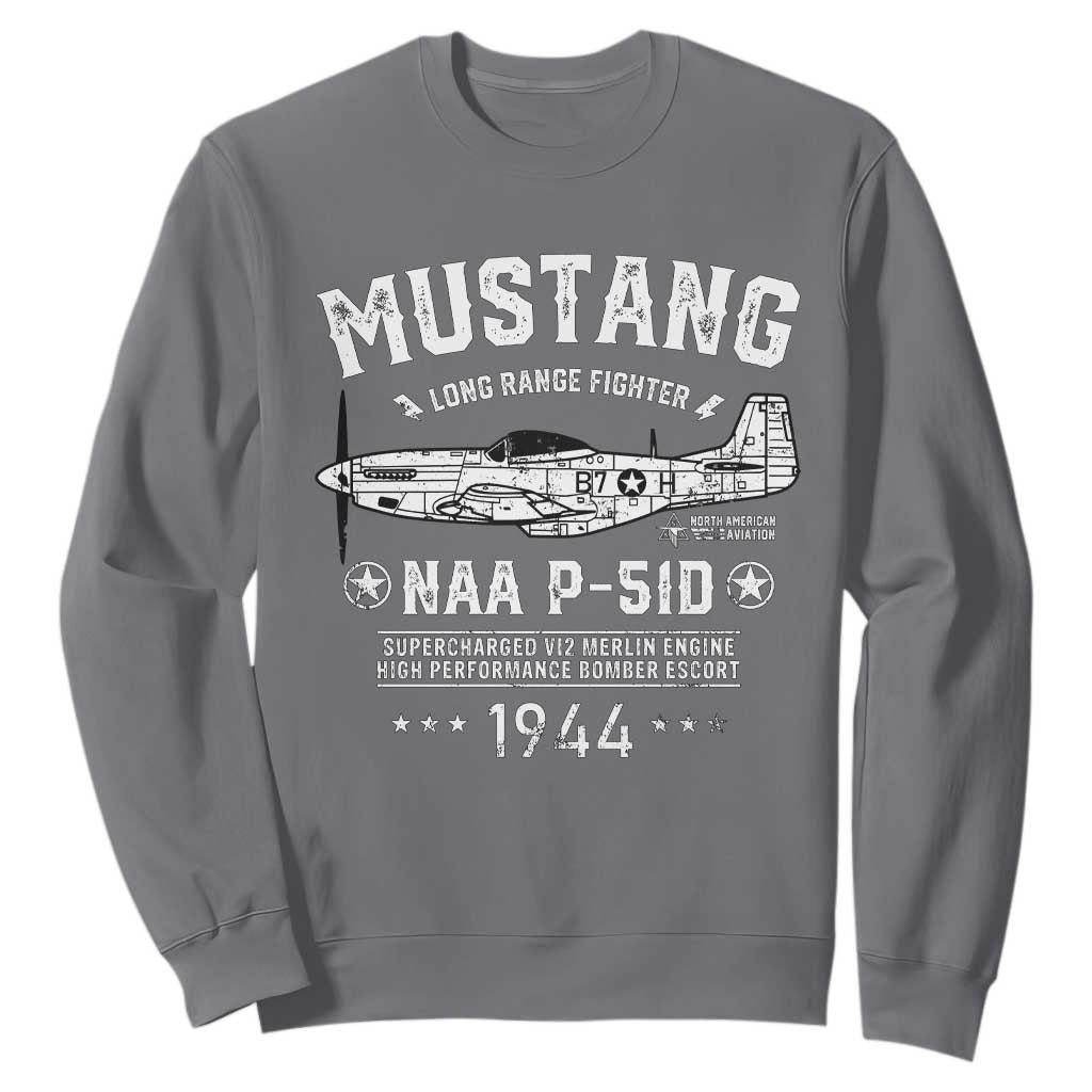 P-51 Mustang Sweatshirt North American Aviation WW2 P51 Fighter Plane