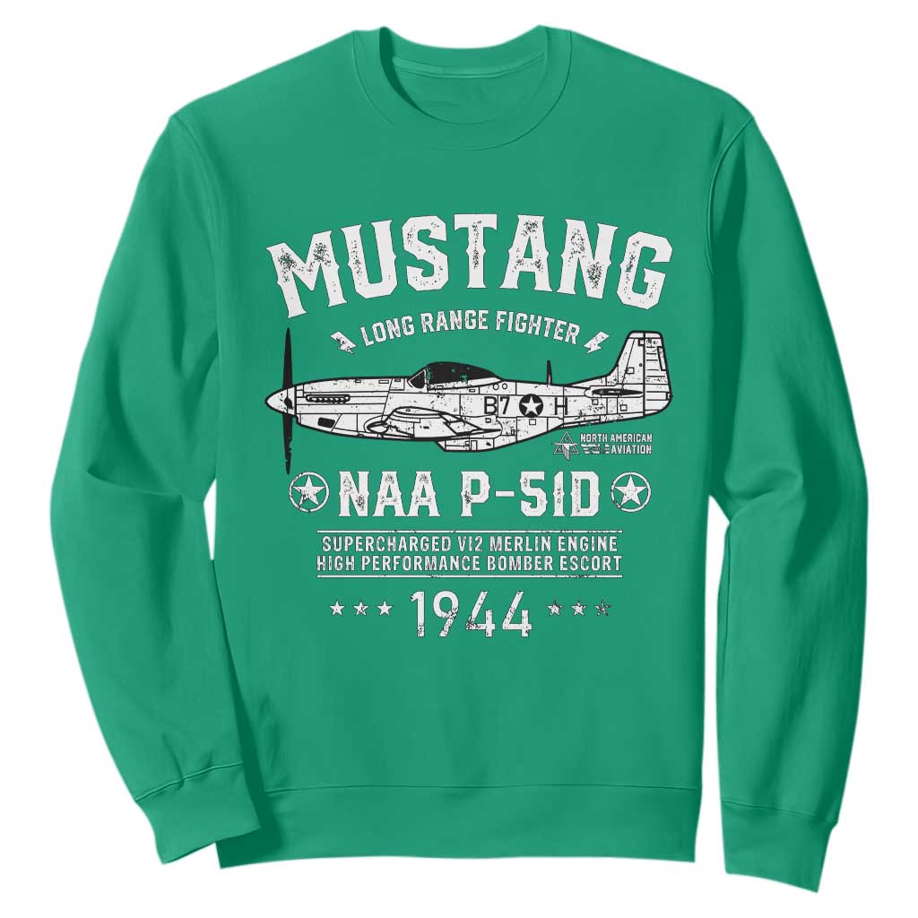 P-51 Mustang Sweatshirt North American Aviation WW2 P51 Fighter Plane