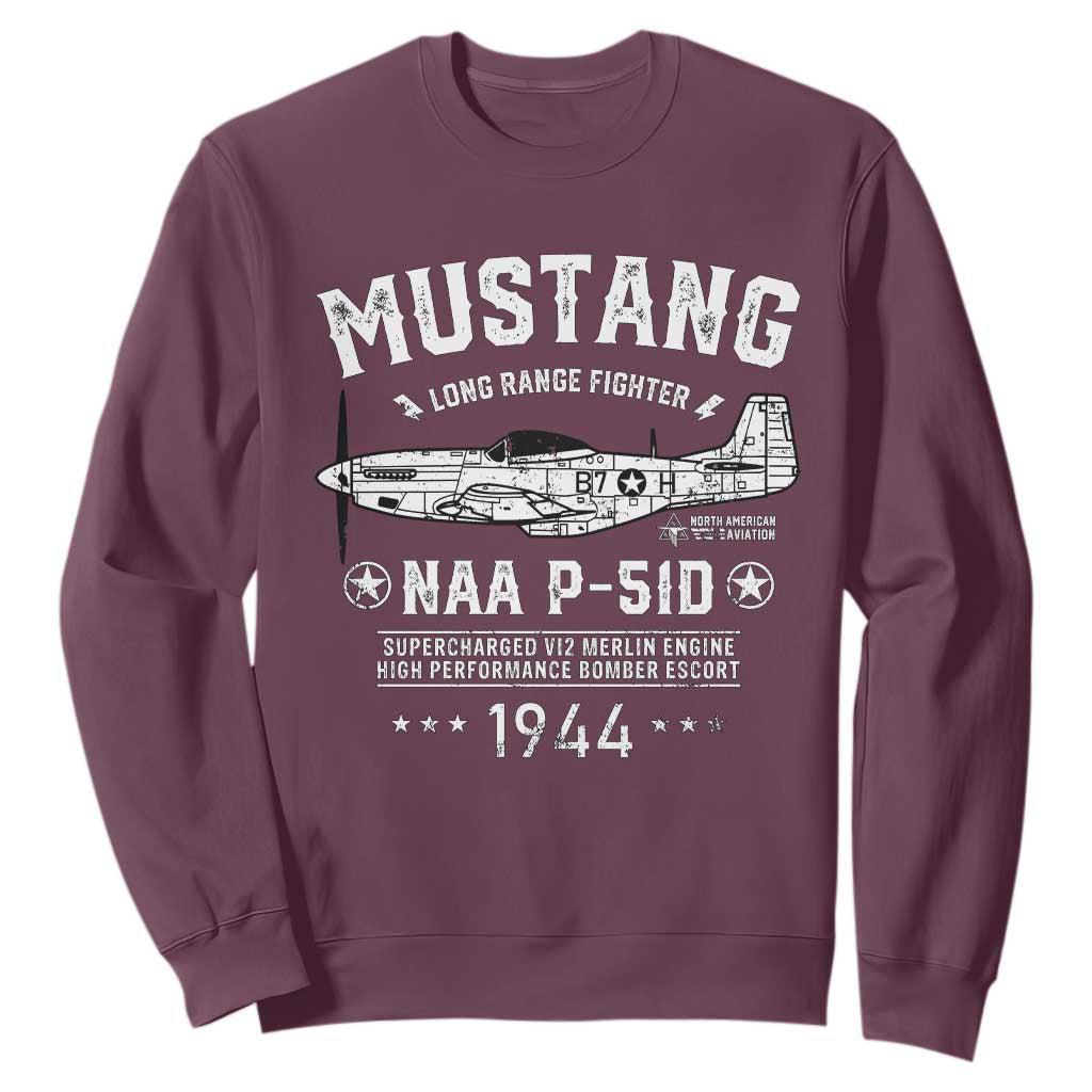 P-51 Mustang Sweatshirt North American Aviation WW2 P51 Fighter Plane