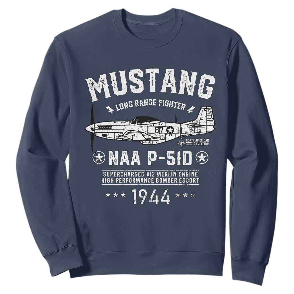 P-51 Mustang Sweatshirt North American Aviation WW2 P51 Fighter Plane