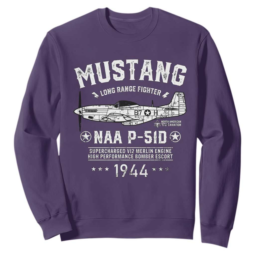 P-51 Mustang Sweatshirt North American Aviation WW2 P51 Fighter Plane