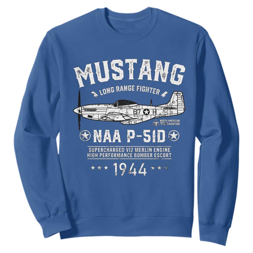 P-51 Mustang Sweatshirt North American Aviation WW2 P51 Fighter Plane