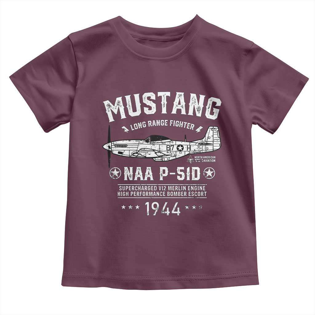 P-51 Mustang Toddler T Shirt North American Aviation WW2 P51 Fighter Plane