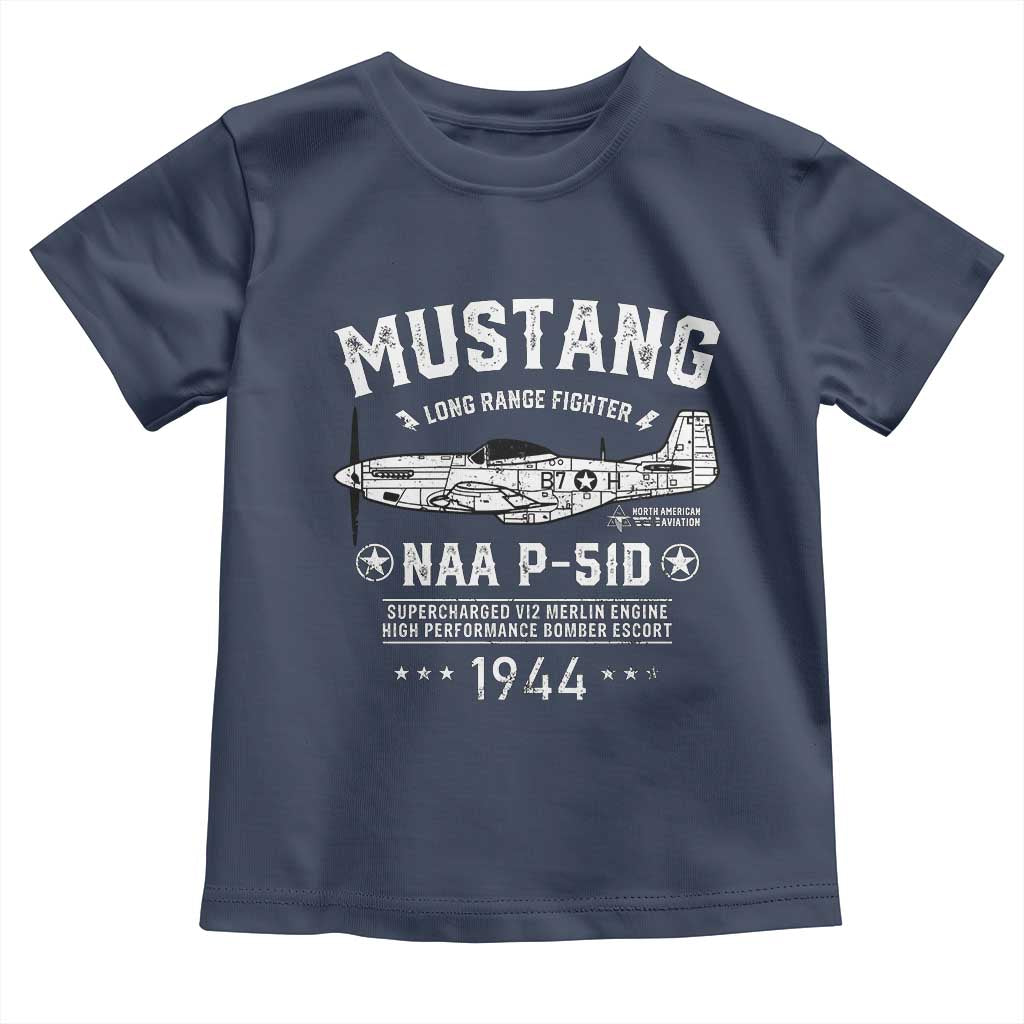 P-51 Mustang Toddler T Shirt North American Aviation WW2 P51 Fighter Plane