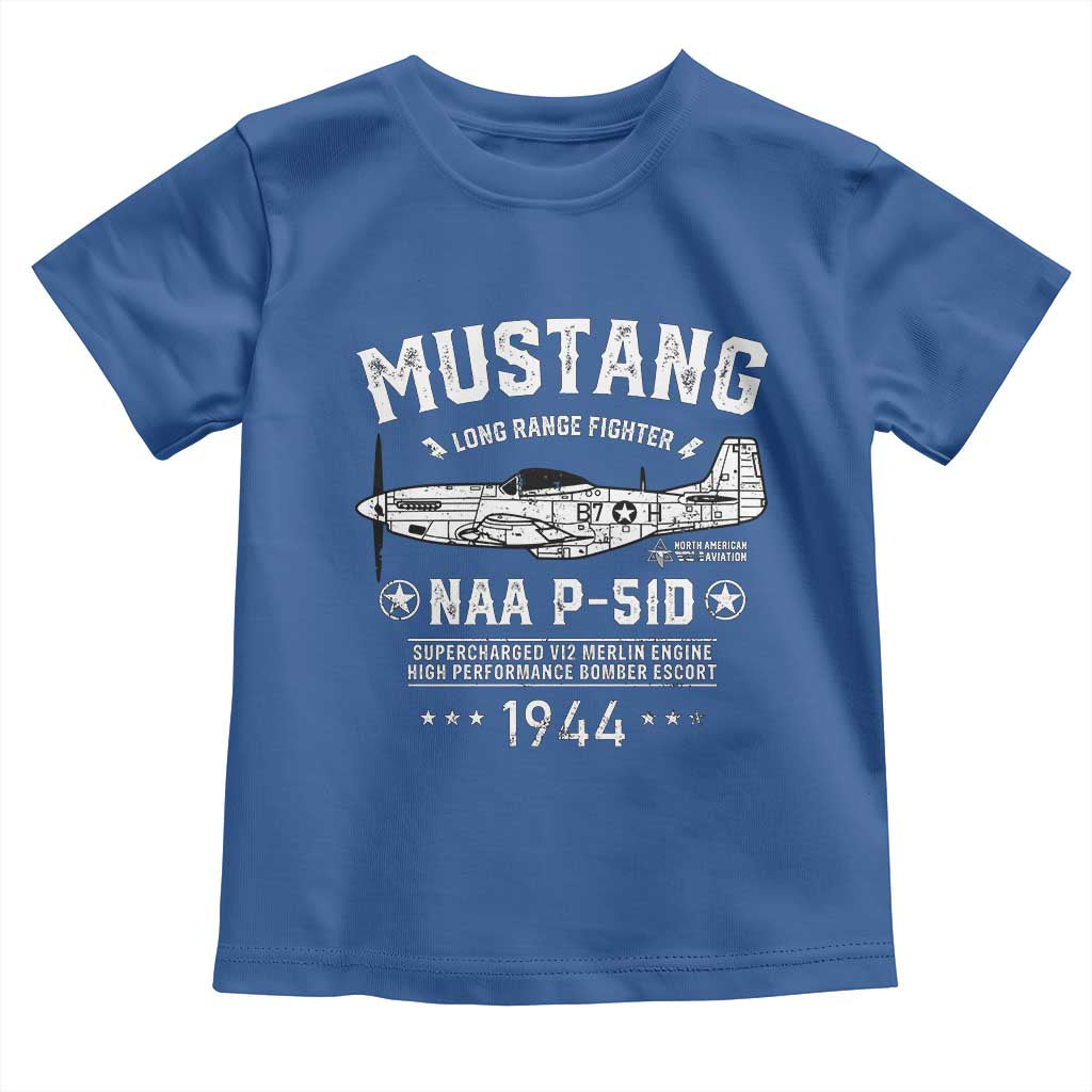 P-51 Mustang Toddler T Shirt North American Aviation WW2 P51 Fighter Plane