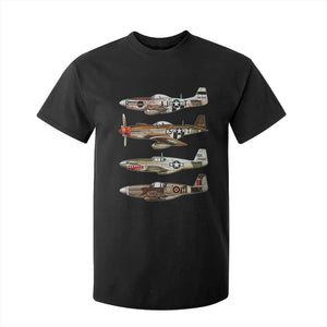 WW2 Warplanes B-17 P51 T Shirt For Kid Vintage WWII Fighter Planes Iconic Military Aircraft