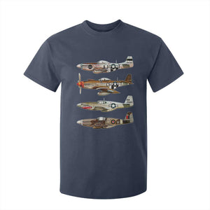 WW2 Warplanes B-17 P51 T Shirt For Kid Vintage WWII Fighter Planes Iconic Military Aircraft
