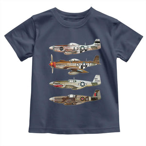 WW2 Warplanes B-17 P51 Toddler T Shirt Vintage WWII Fighter Planes Iconic Military Aircraft