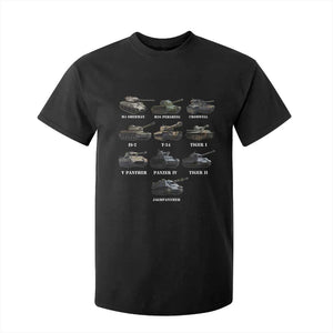 WW2 Tanks T Shirt For Kid M4 Sherman Panzer IV Tiger II T-34 History Buff