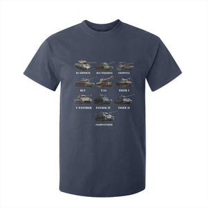 WW2 Tanks T Shirt For Kid M4 Sherman Panzer IV Tiger II T-34 History Buff