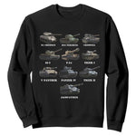 WW2 Tanks Sweatshirt M4 Sherman Panzer IV Tiger II T-34 History Buff
