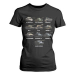 WW2 Tanks T Shirt For Women M4 Sherman Panzer IV Tiger II T-34 History Buff