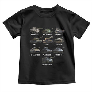 WW2 Tanks Toddler T Shirt M4 Sherman Panzer IV Tiger II T-34 History Buff