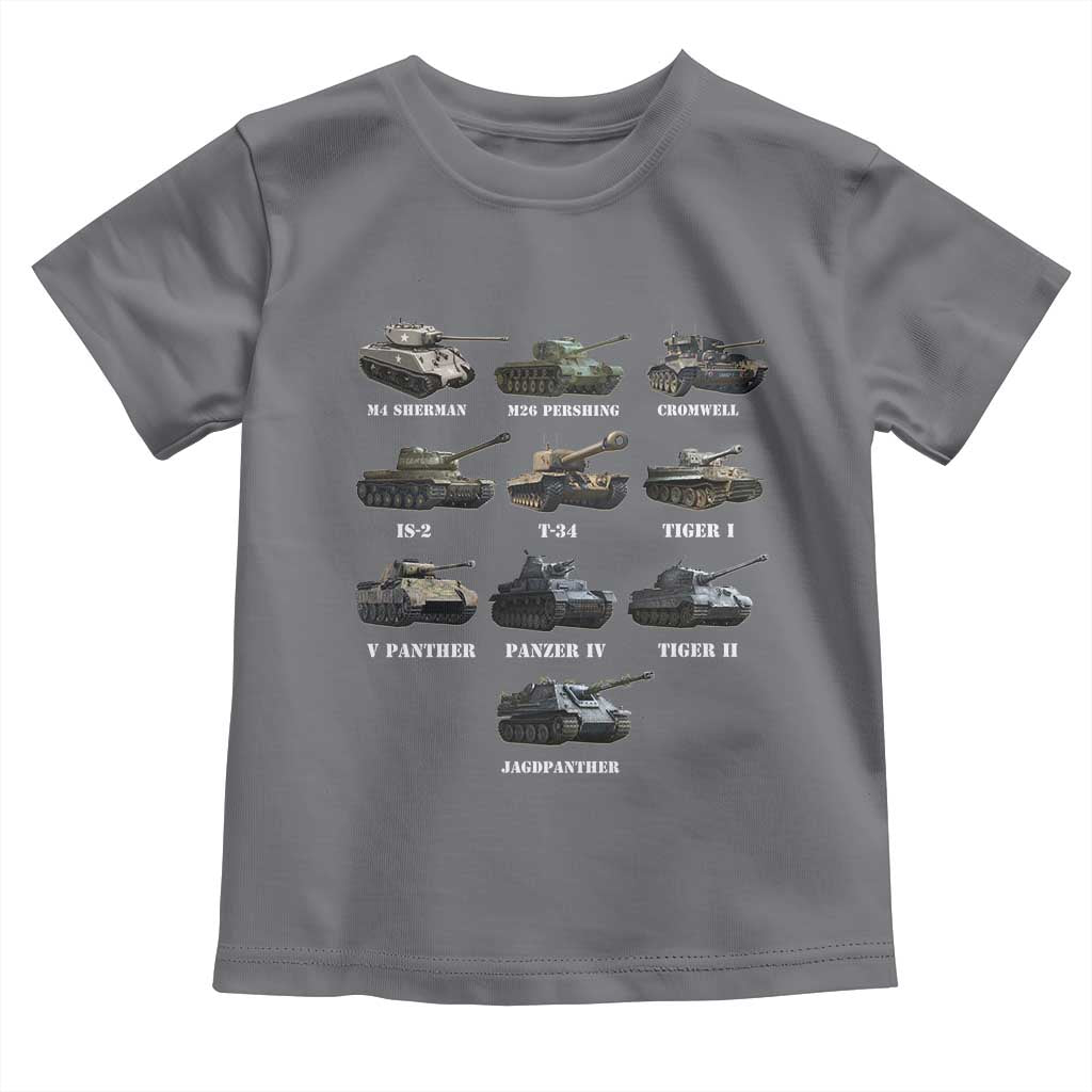 WW2 Tanks Toddler T Shirt M4 Sherman Panzer IV Tiger II T-34 History Buff