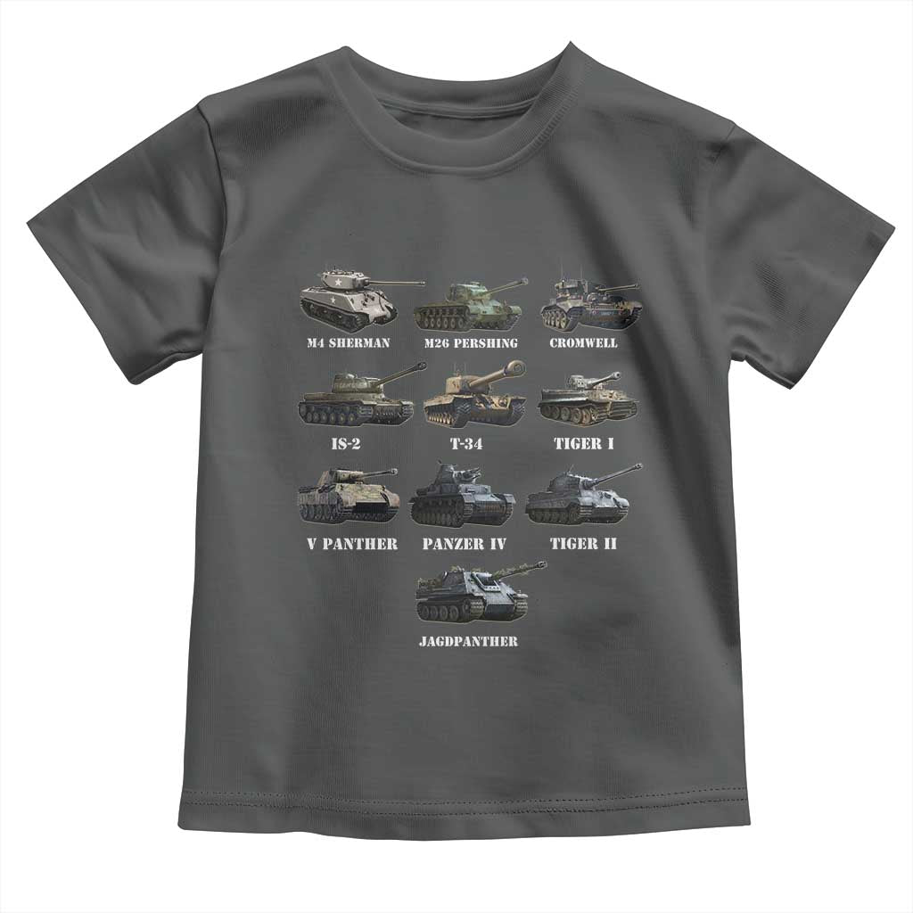 WW2 Tanks Toddler T Shirt M4 Sherman Panzer IV Tiger II T-34 History Buff