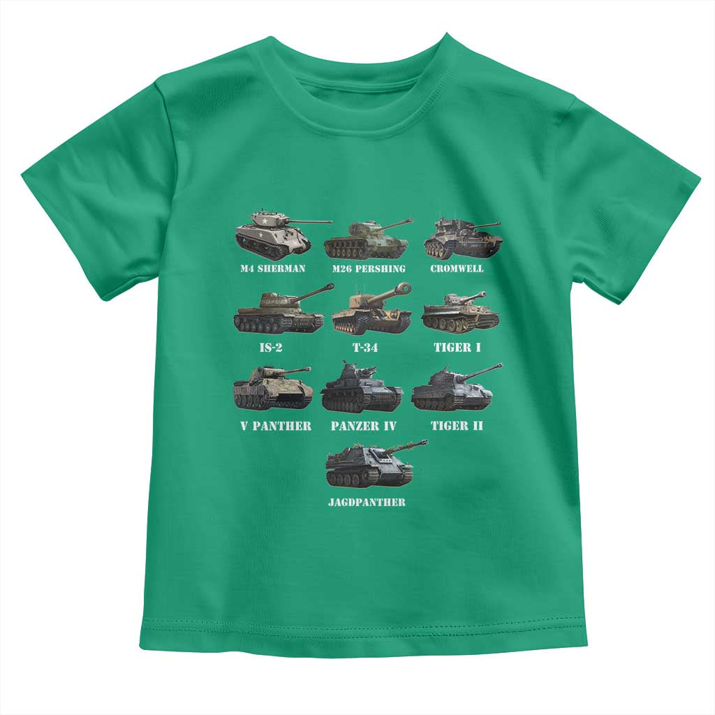WW2 Tanks Toddler T Shirt M4 Sherman Panzer IV Tiger II T-34 History Buff