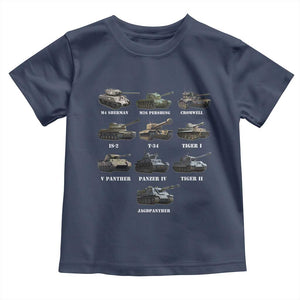 WW2 Tanks Toddler T Shirt M4 Sherman Panzer IV Tiger II T-34 History Buff