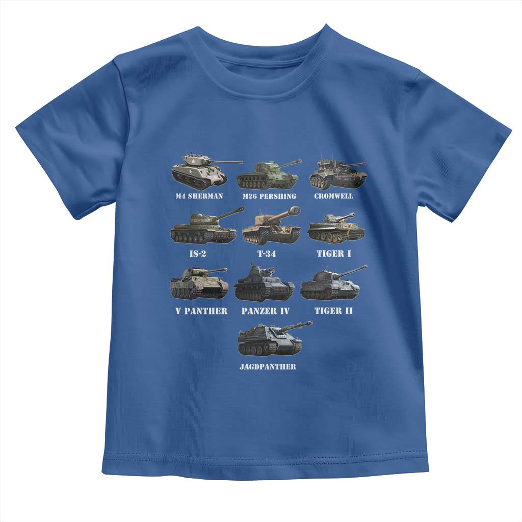 WW2 Tanks Toddler T Shirt M4 Sherman Panzer IV Tiger II T-34 History Buff